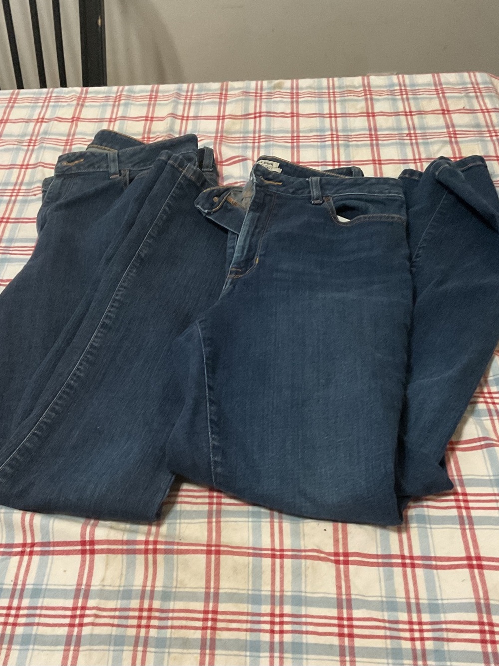 L.L. Bean Women’s Skinny Jeans in Dark Blue Denim size 10 tall x 2